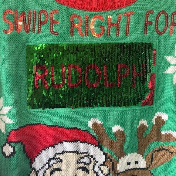 Joe Boxer Santa/Rudolph Christmas Sweater, Size Large - Picture 3 of 10